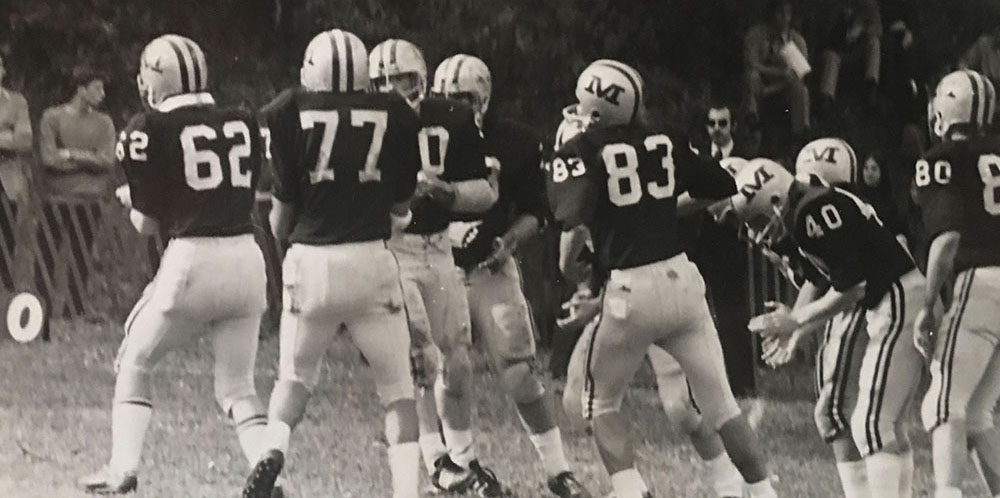 Malvern Prep Friars breaking the huddle from 1972!
