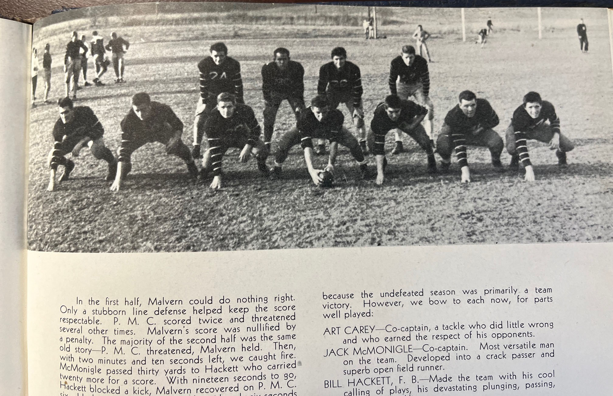 1941 Malvern Football Team Offense