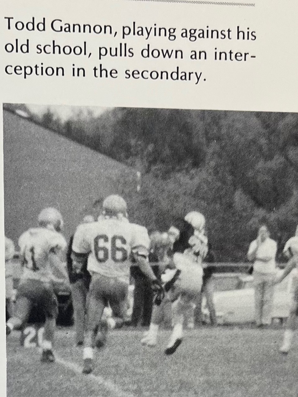 1989 Malvern Todd Gannon, playing against his old school, pulls down an interception in the secondary
